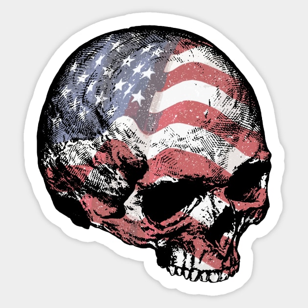 USA Skull - Usa Skull Flag - Sticker | TeePublic